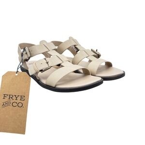 Frye and Co Dublyn Sandals Women 10 Taupe New Gladiator Flat Strappy Buckle